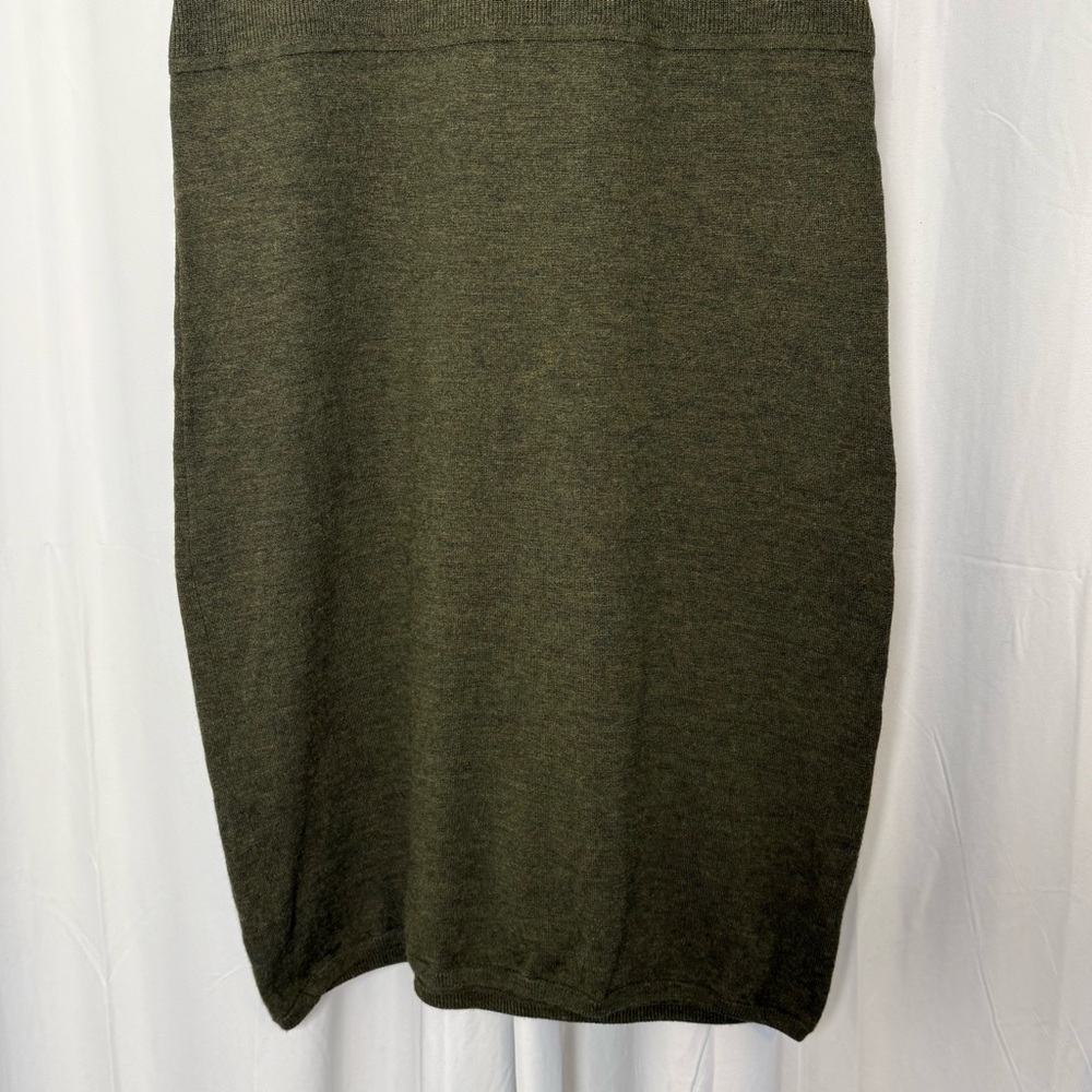 Talbots Olive Green Ribbed Knit Midi Dress Workwear Small - Picture 7 of 14